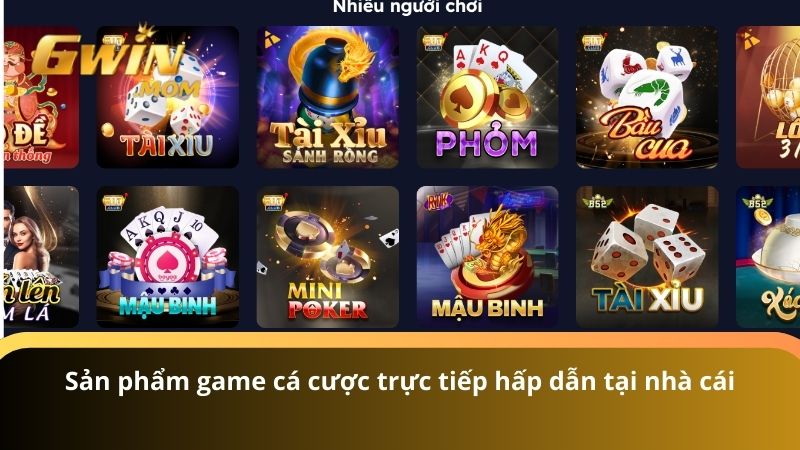 Đa dạng trò chơi cá cược có tại nhà cái GWIN